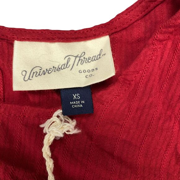 Universal Thread Women's Size XS Long Sleeve Blouse Top Red Peasant Prairie NWT - Picture 10 of 15
